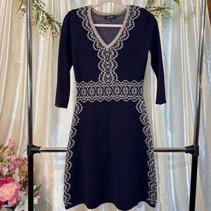 Nine West Knit, Tapestry Print A Line Dress-XS